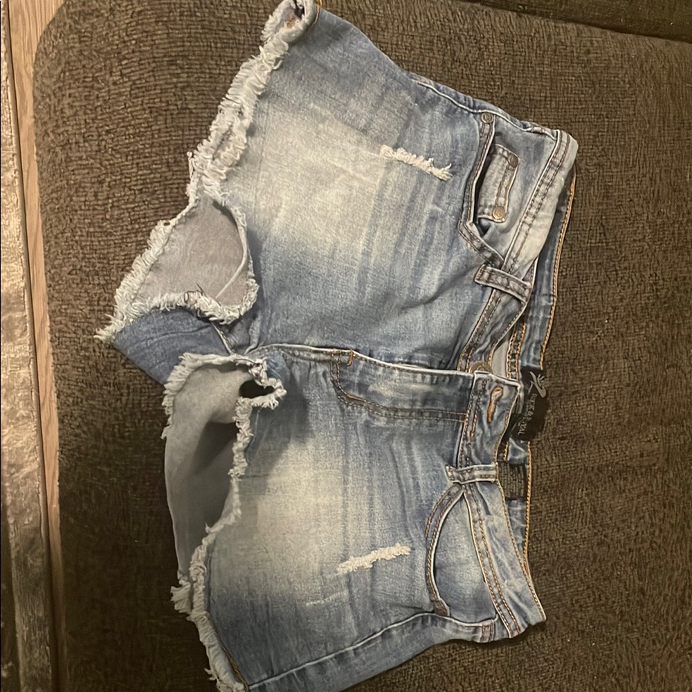 Denim Blue Women's Frayed Shorts